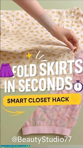 Perfect Way to Fold Skirts in Seconds! 👗✨ #ClothesFolding