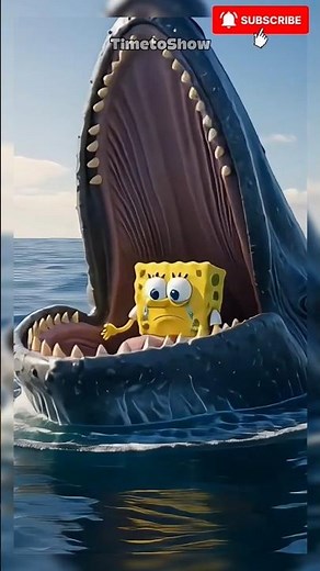 Unbelievable‼️Whale About to Swallow Spongebob Alive⁉️😱 #shortvideo #spongebob #whale