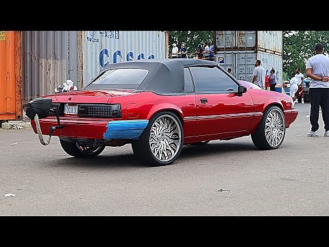 Nitrous Fox Body Mustang on 22s, Drag Racing!! #foxbody #bigrimracing