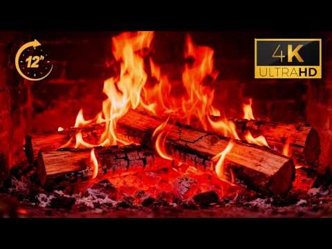 Calming Fireplace Sounds 4K - Deep Sleep Ambience & Warm Firelight