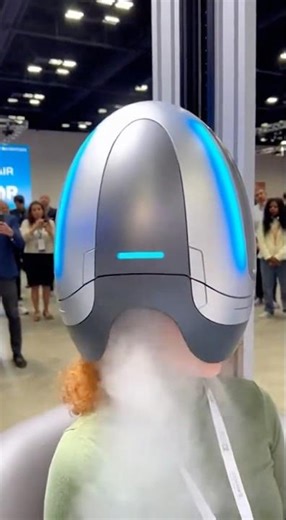 Futuristic Hair Machine Instantly Turns Curly Hair Perfectly Straight | Tech Expo Demo ✨
