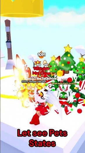 I got Shiny Ginger Herald and new secret Golden Spirit of the Christmas Grove in Saber Simulator🤶