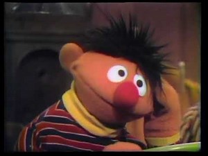 Sesame Street Ernie prepares to do the laundry HQ