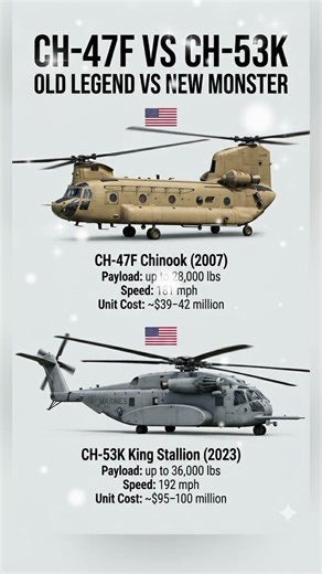 CH-47F Chinook vs CH-53K King Stallion – Heavy Lift Showdown!