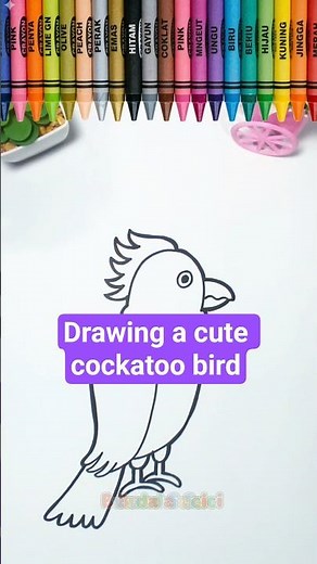 How to draw Easy Cockatoo for Kids | Cute Parrot Step-by-Step with Bunda Suci