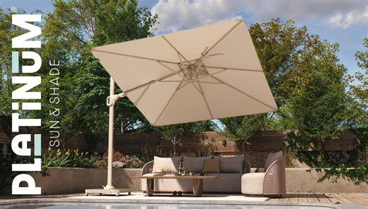 Platinum Sun & Shade Ampelsonnenschirm Nexus T² Premium 300x300 Havana.