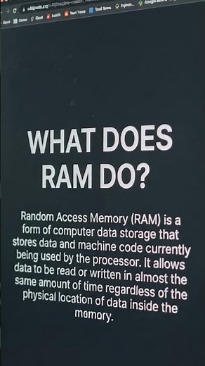 What Does RAM Actually Do? 🧠💻 | Explained in Seconds