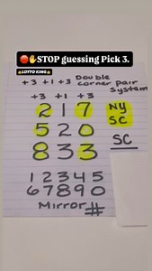 STOP guessing—this is my Pick 3 lottery system using 3 1 3 corner pairs and number movement to read the board. Works for Pick 3 / Daily 3 / Cash 3 in any state. 💾 Save • 🔁 Share • ❤️ Like • 💬 Comment your state last draw 👉 Pick 3 lottery • Pick 3 system • Pick 3 strategy • Corner pairs • Number movement • Daily 3 • Cash 3 #pick3 #lottery #pick4 #lotterywinner #winning | Numberswith Dave