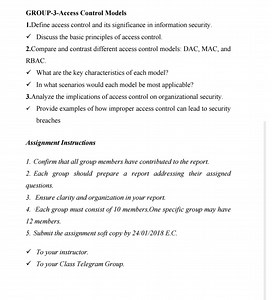 Access Control Models - Assignment QuestionsDefine access con... | Filo