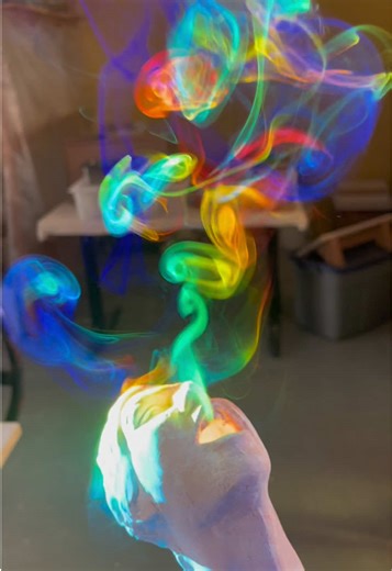 Making my ceramic wall face blow rainbow smoke rings. #incenseburner #ceramics #sculpture #rainbow #smokeandmirrors