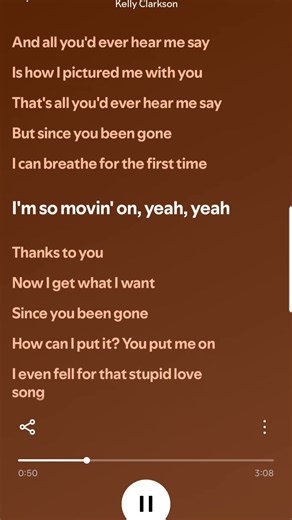 Since U been gone By Kelly Clarkson #spotify #music #lyrics