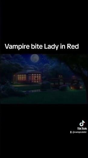 Vampire bites lady in Red