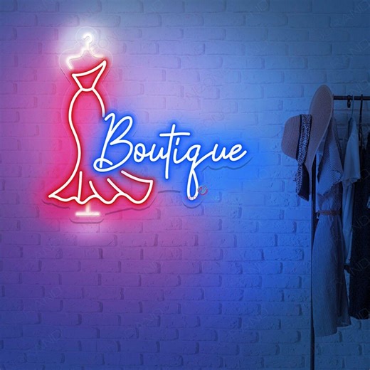 Custom Handmade Boutique Neon Sign, LED Wall Sign for Shops, Business Logo Store Decor - Etsy