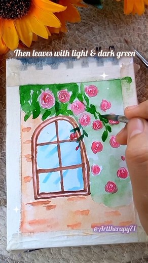 Easy painting for beginners 🌹 #artforbeginners #arttherapy71 #artshorts #painting#shortsvideo #short