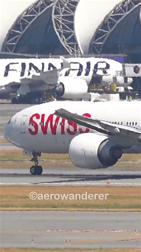SWISS B777-300ER takeoff at Bangkok Airport #shorts #aviation #swiss #b777 #takeoff #bangkok