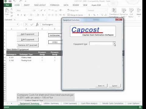 Introduction to CAPCOST for CBE 4096