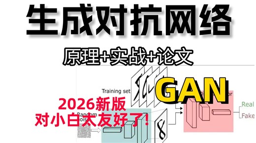 2026最新！【GAN生成对抗网络】保姆级教程！原理入门 项目实战！一个小时吃透图像超分辨率重构、CycleGAN图像合成、StarGAN、图像补全算法全集！