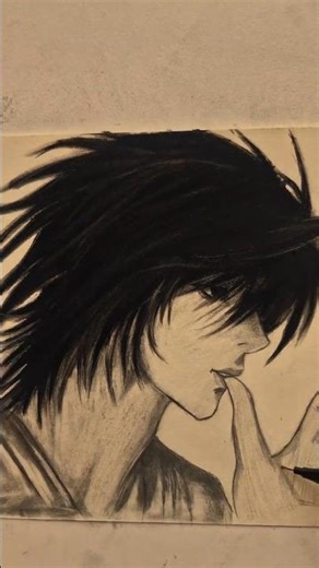How to Draw L from Death Note 📝📓 #Shorts #animeartist #lifeisbutadream #art #deathnote #animedrawing