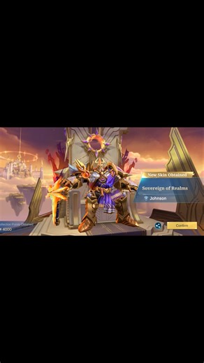 The Legendary skin of Johnson "Sovereign of realms" | 2nd Legend skin| |