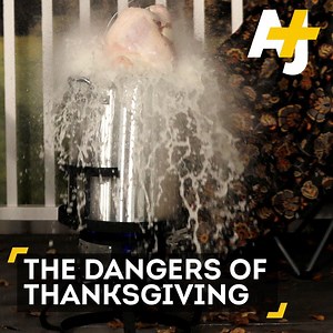 818K views · 6.6K reactions | Watch what happens when you try to deep fry a frozen turkey. BOOM. 旅 + ❄️ +  =  | AJ+ | Facebook