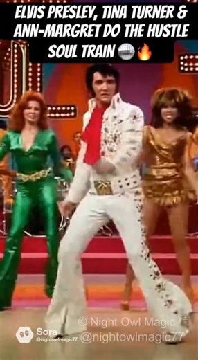 Elvis Presley, Tina Turner & Ann-Margret Do The Hustle Soul Train 🪩🔥 #shorts #viral #elvispresley