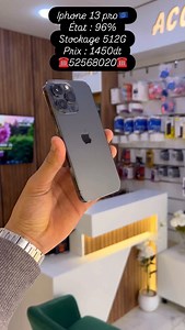 Iphone 13 pro🇪🇺 État : 96% Stockage 512G Prix : 1450dt ☎️52568020☎️#iphone_tunisie #venteiphone #smartphone_tunisie #iphone_tunisie #tunisie #tunisshop #iphone13 #telephone_ | Pro Phone