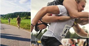 Nu, avec sa femme sur le dos, contre un train, un fromage ou des chevaux : voici les courses à pied les plus insolites de la planète