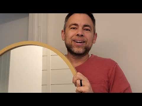 How to hang a round mirror over shiplap & install a mirror in a hollow wall with no wood studs