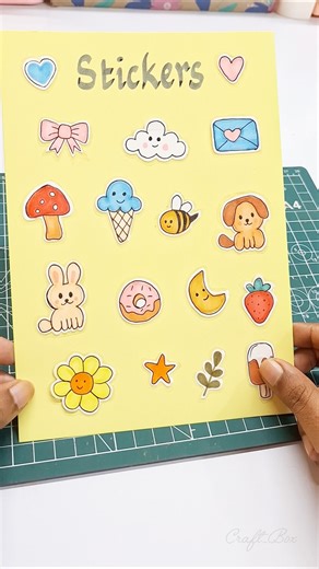 How to make stickers at home ✨🎀 #diy #sticker #craft #shorts #youtubeshort #handmade