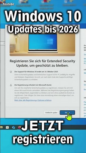 Windows 10 Updates verlängern bis 2026 - JETZT registrieren - ESU aktivieren #windows #windows10