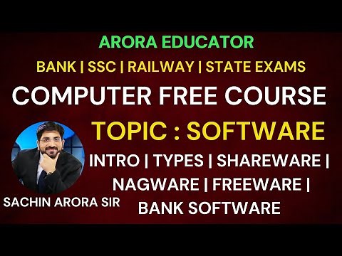 Computer Software | Computer by Sachin Sir | Arora Educator