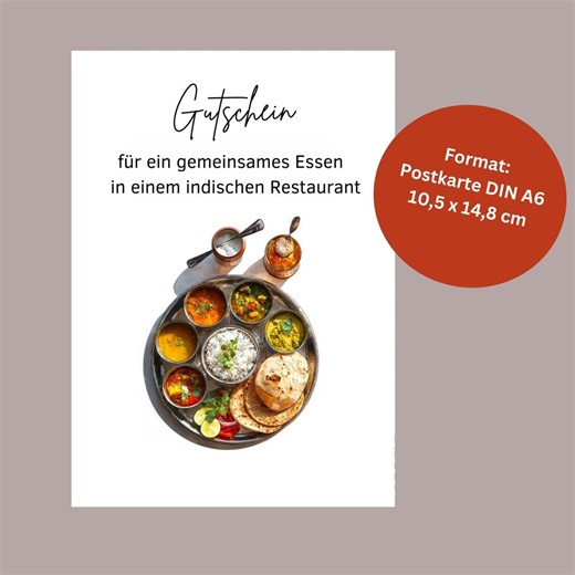 Indian Restaurant Gift Certificate | Printable Gift Certificate Template | Gift Idea | Gift | Time Instead of Things PDF | E537 - Etsy Canada