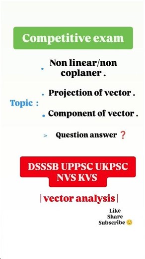 #vector_analysis | non-colliear | non coplaner| projection of vector | components of vector | #maths
