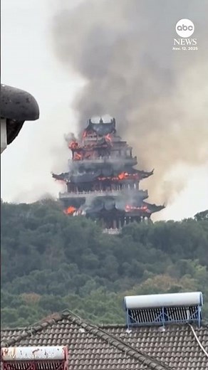 Tourist blamed for massive fire at historic Chinese temple site