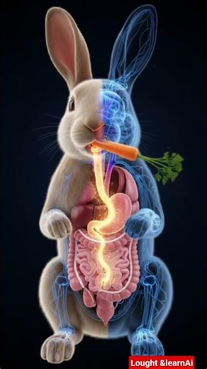 3D Rabbit Digestive System Explained While Eating Carrot | Energy Flow Inside Body