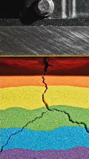 Hydraulic Press vs Kinect Sand Rainbow #hydraulicpress #kineticsand #satisfying