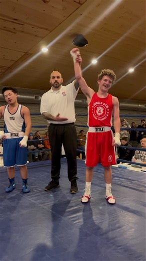 #JungleGym Peter got a Dub in the first match of his boxing career. Hard work pays off!! Nice work Peter!! | Jungle Gym