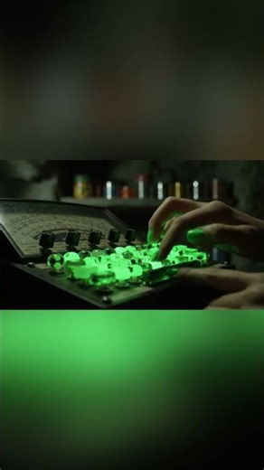AI Keyboard ASMR: Glowing Green Machine