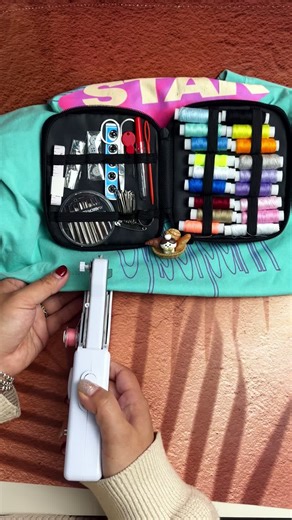 Get this! Look at the result! This Mini handheld sewing machine is perfect with one hand sew bag, My friend said I hired a pro-nope,Just this home sewing machine 🧵🧶🪡🎁👍👖👩👵#sewing #sewingmachine #sewingtiktok #sewingtutorial #fyp