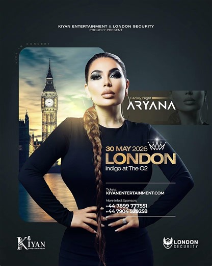Aryana Sayeed takes the stage at the Indigo at The O2 on 30/05/26 Afghan Family Night Concert