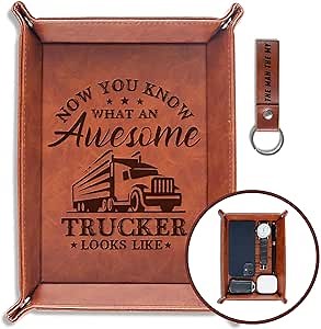 Truck Driver Gifts for Men, Best Gifts for Truck Drivers, Truckers, Truck Driver Appreciation Gift Valet Tray, Perfect for Birthday, Christmas