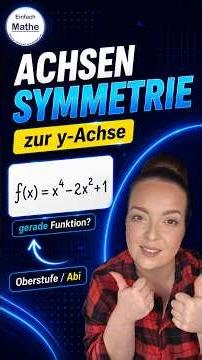 Achsensymmetrie zur y-Achse prüfen – so geht’s! | f(-x) = f(x) #shorts