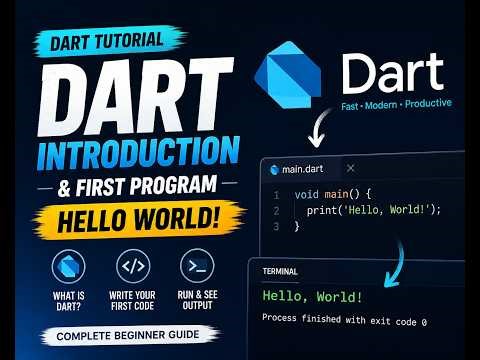 Introduction to Dart Programming | First Dart Code: Hello, World! | Bangla Tutorial