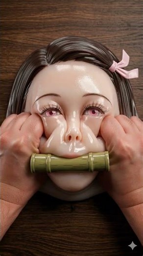 That Nezuko mask is cursed 😱 #demonslayer #shorts