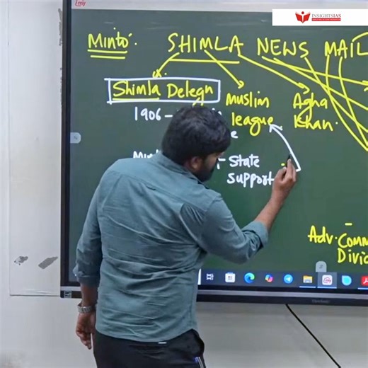 InsightsIAS on Instagram: "How Shimla Deputation Led to Muslim League Formation | Lord Minto’s Role Explained This Modern Indian History explanation by Pradeep Sir is part of APEC 2026 – Batch 2 (Offline Bengaluru & Online), an Advanced Prelims Enrichment Course designed for UPSC CSE Prelims 2026. APEC focuses on GS, CSAT, Current Affairs, PYQs, MCQ-solving skills, and personalized mentorship with structured classes, daily revision tests, and full-length prelims tests. Course starts on 27 Januar