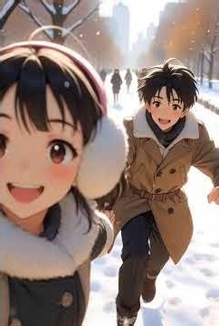 ۱۰ دسامبر ۲۰۲۵The boy and girl are happy with the snowfall.