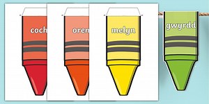 Welsh Colours on Pencils Bunting