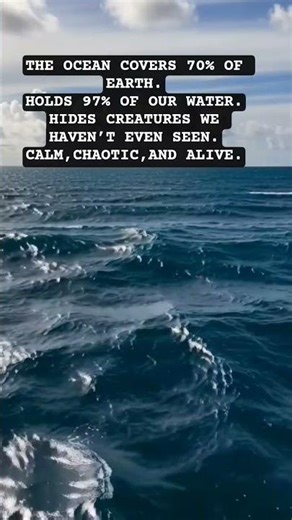 THE OCEAN: MYSTERIOUS, MASSIVE, AND FULL OF LIFE 🌊✨ #amazingfact #oceanlife #nature