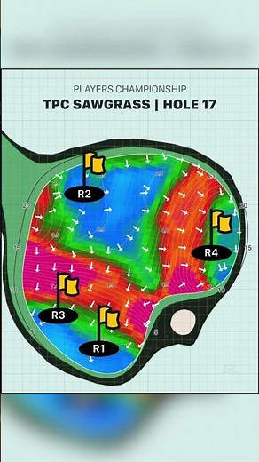 Heat Map: Pin Locations at TPC Sawgrass 17 | THE PLAYERS Championship