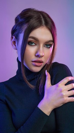 Beauty Photoshoot with LED colored lights! 📸 #portraitphotography